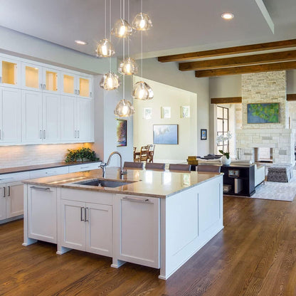 7-Light Chandeliers for Dining Room LED Light Hanging Ceiling Pendant Light Fixtures for Kitchen Island Modern Crystal Flush Mount Ceiling Lighting for Bedroom Bulbs Included