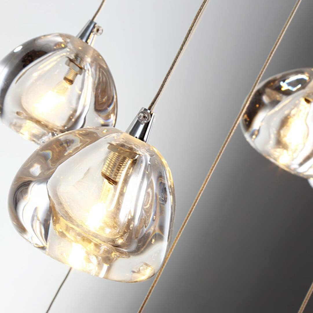 7-Light Chandeliers for Dining Room LED Light Hanging Ceiling Pendant Light Fixtures for Kitchen Island Modern Crystal Flush Mount Ceiling Lighting for Bedroom Bulbs Included