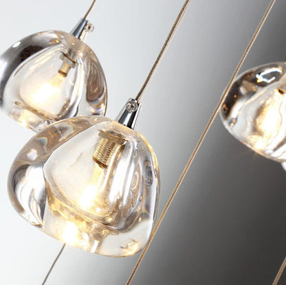 7-Light Chandeliers for Dining Room LED Light Hanging Ceiling Pendant Light Fixtures for Kitchen Island Modern Crystal Flush Mount Ceiling Lighting for Bedroom Bulbs Included