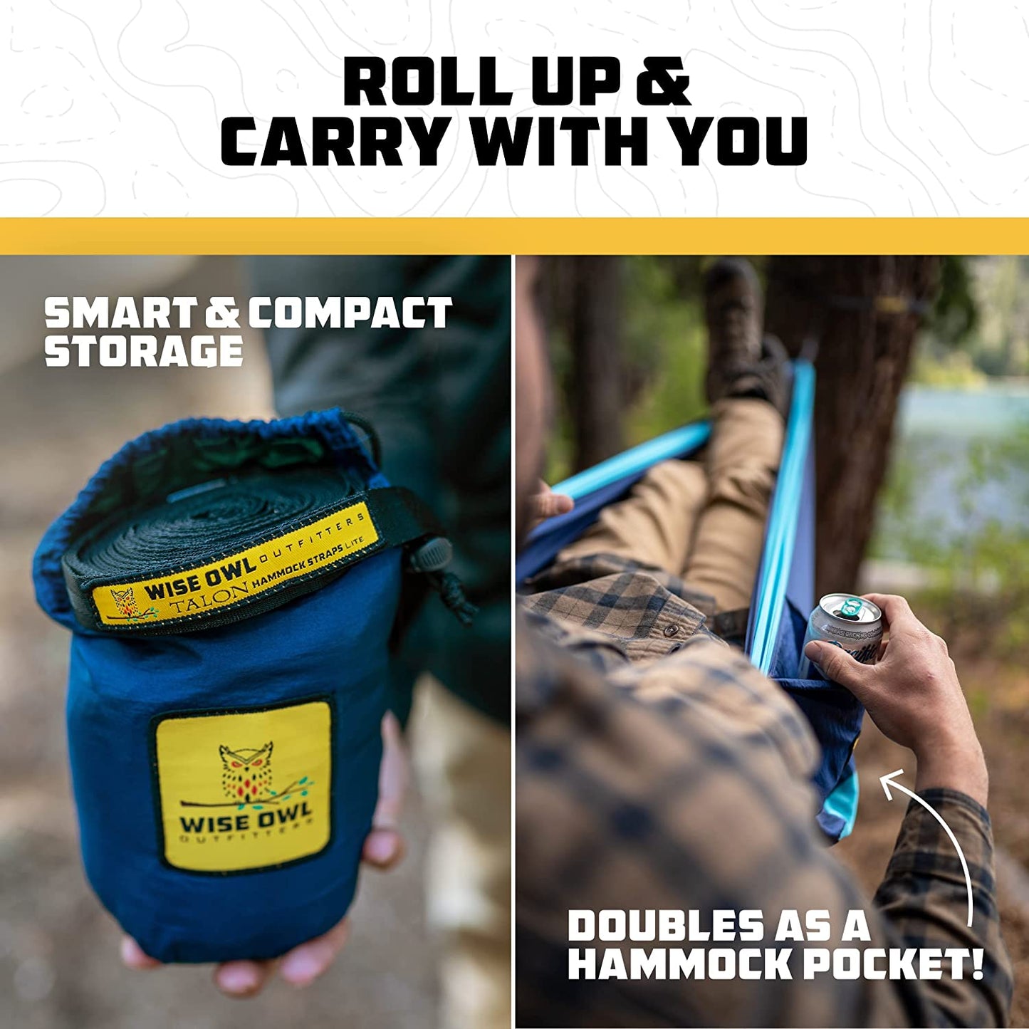 Camping Hammock – 500Lbs Portable Hammock with Tree Straps - Travel, Backpacking, Hiking, Outdoors Camping Gear - Single or Double