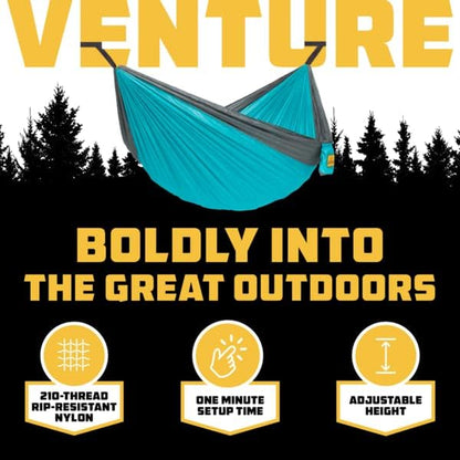 Camping Hammock – 500Lbs Portable Hammock with Tree Straps - Travel, Backpacking, Hiking, Outdoors Camping Gear - Single or Double